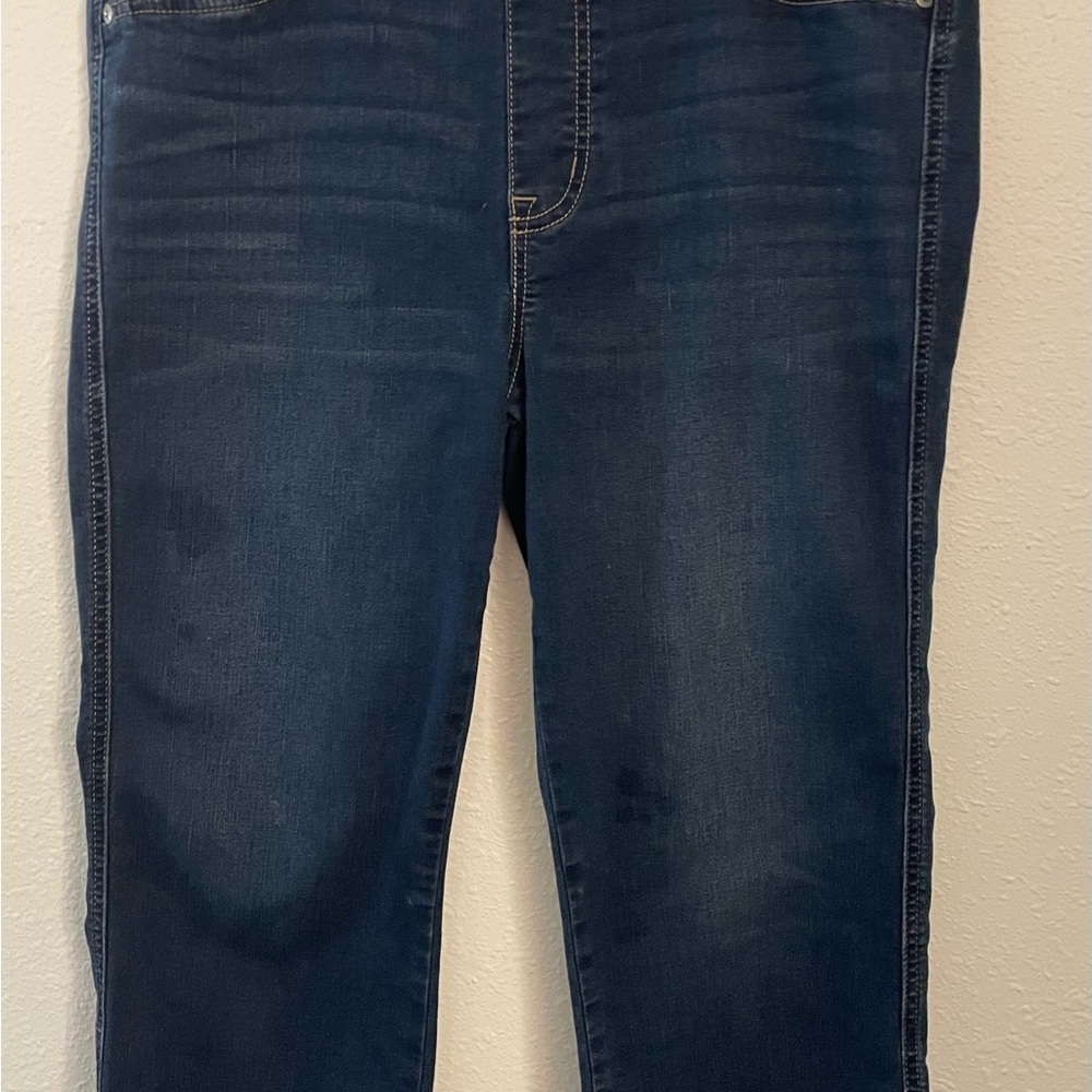 Gloria Vanderbilt Dark Blue Denim Elastic Waist Capris